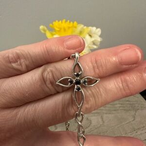 Lenox Silver Cross bracelet with Sapphires